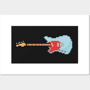 Pixel Lefty Mustang Guitar Posters and Art